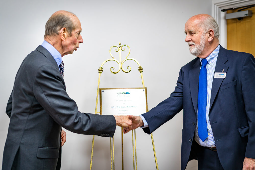Cellbond Paul Cope with HRH The Duke of kent - plaque unveiling